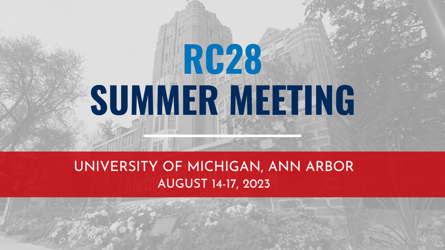 The Research Committee 28 on Social Stratification and Mobility (RC28) of the International Sociological Association (ISA) invites all scholars working on the topics of social stratification and social mobility to join us at the 2023 RC28 Summer Conference. The conference will take place on August 14-17, 2023, and is hosted by the Stone Center for Inequality Dynamics (CID) at the University of Michigan, Ann Arbor.
